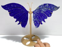 Unique Lapis Lazuli Butterfly Carving With Stand