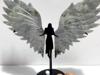 Labradorite Angel Wing Carving With Stand