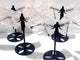 4 Pairs Rose Quartz Angel Wing Carving With Stand