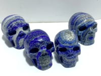 4 Pieces Lapis Lazuli Skull Carving