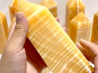 10 Pieces Fat Yellow Calcite Stripe Tower