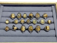 19 Pieces Beautiful Gold Rutile Quartz Different Styles Ring