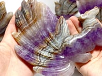 6 Pieces Amethyst Mixed Agate Nine-tailed Fox Carving