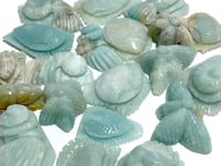 20 Pieces Caribbean Calcite Sea Animals Carving