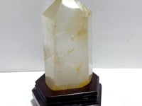Large Clear Quartz Tower Point With Stand