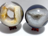 2 Pieces Beautiful Geode Agate Spheres