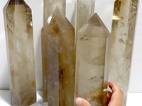 6 Pieces Tall Smoky Quartz Tower Point With Rainbow