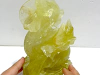 Unique Citrine Dragon Absorbing Water Carving