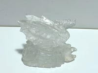 Unique Clear Quartz Flying Dragon Castle Carving