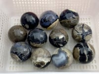11 Pieces Large Volcano Agate Spheres (UV Reactive)