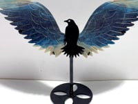 Unique Trolleite Stone Eagle Wing Carving With Stand #A04