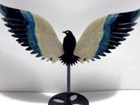 Unique Trolleite Stone Eagle Wing Carving With Stand #A05