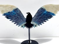 Unique Trolleite Stone Eagle Wing Carving With Stand #A02
