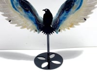 Unique Trolleite Stone Eagle Wing Carving With Stand #A01