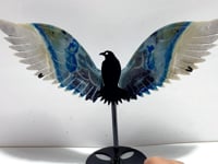Unique Trolleite Stone Eagle Wing Carving With Stand #A03