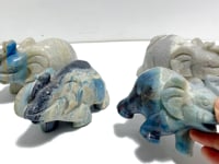 4 Pieces Trolleite Stone Elephant Carving (Defect)