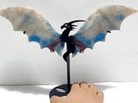 Unique Trolleite Stone Flying Dragon Wing Carving With Stand