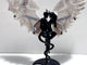 Unique Black Sakura Flower Agate Demon and Angel Wing Carving With Stand