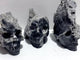 3 Pieces Black Clear Quartz Cluster Skull Carving