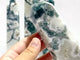 4 Pieces Tall Geode White Moss Agate Points