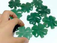 Green Aventurine Four Leaf Clover Carving Wholesale