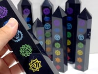 7 Pieces Large Obsidian 7 Chakra Tower Point