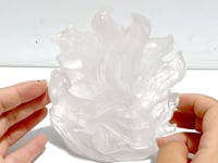 Unique Clear Quartz Nine-tailed Fox Carving