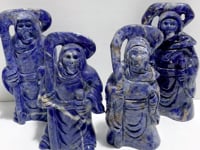 4 Pieces Large Sodalite Grim Reaper Sickle Carving