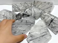 7 Pieces Large Black Tourmaline Free Form Slabs