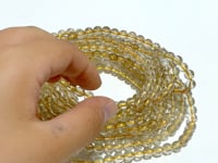 6 Pieces 6mm Rutile Quartz Beads 3-Loop Bracelet/Necklace For DIY