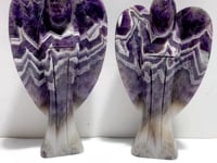 2 Pieces Large Chevron Amethyst Angel Carving