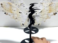 2 Pairs 8th Vein Ocean Jasper Flying Dragon Wing With Stand