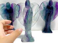 3 Pieces Large Rainbow Fluorite Angel Carving