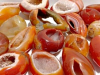 18 Pieces Beautiful Geode Druzy Carnelian