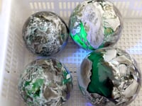 4 Pieces Large Volcano Agate Spheres Balls(UV-Reactive)