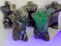 5 Pieces Volcano Agate Male Body Carving (UV-Reactive)