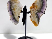 Unique Fluorite Mixed Pyrite Angel Wing With Stand