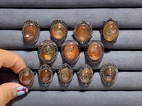 12 Pieces Rare Fire Quartz Dentritic Quartz Different Styles Ring