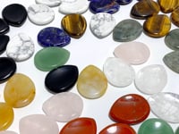 10 Types Worry Stones Teardrop Shape Wholesale Green Aventurine Labradorite Clear Quartz
