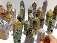 26 Pieces Beautiful Vein Ocean Jasper Four-sided Tower Points