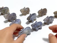 10 Pieces Small Geode Agate Druzy Elephant Carving