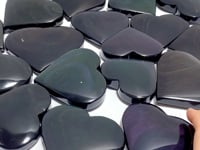 17 Pieces Beautiful Large Rainbow Cat Eye Obsidian Heart