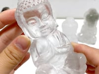 6 Pieces Beautiful Clear Quartz Buddha Carving
