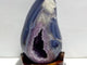 Large Amethyst Mixed Geode Agate Calcite Dinosaur Egg With Stand