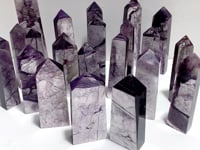 21 Pieces Purple Spark Lepidolite Four-Sided Tower