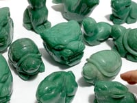 12 Pieces Green Aventurine Mixed Animals Carving