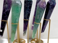 7 Pieces Fluorite Point Magic Scepter Wand With Stand