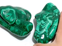 2 Pieces High Quality Polished Malachite Raw Bottom Home Decor