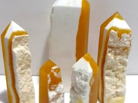 5 Pieces Yellow Calcite Points Raw Side