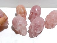 6 Pieces Rose Quartz Skull Carving